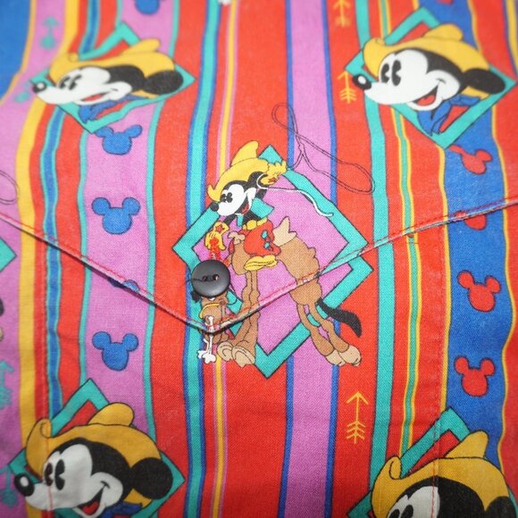 Vintage 80s Disney Mickey Mouse Western Shirt XL - Picture 6 of 12